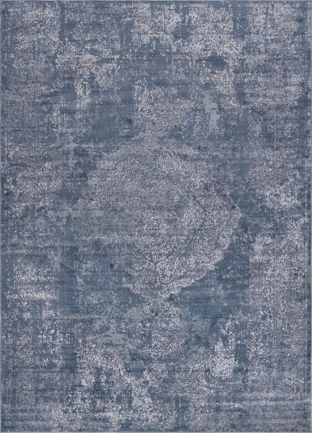 Blue 10' x 14' 1 Portland Rectangle Area Rug 85% Polypropylene & 15% Polyester Vintage Distressed Traditional Carpet for Home Decor for Sale at Rug Engine