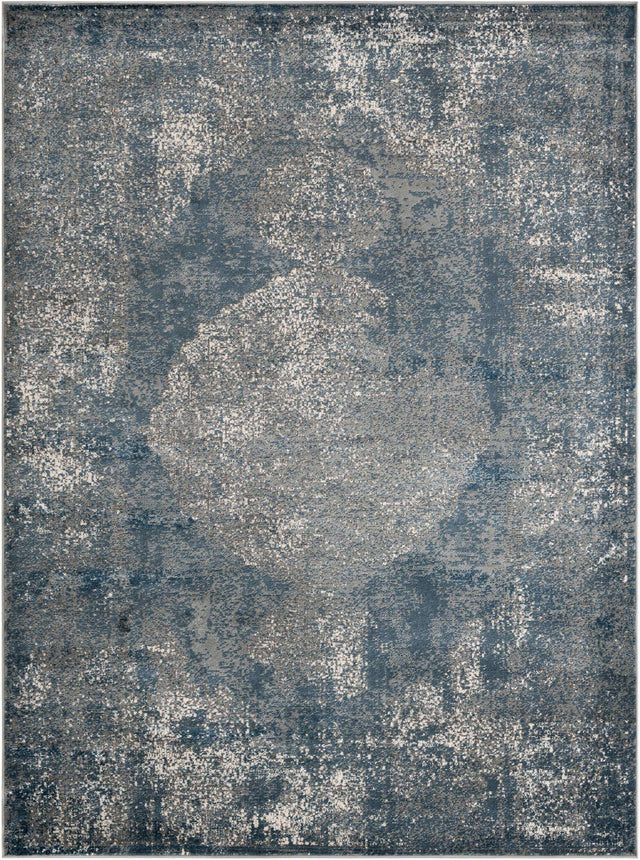Blue 7' 10 x 10' Portland Rectangle Area Rug 85% Polypropylene & 15% Polyester Vintage Distressed Traditional Carpet for Home Decor for Sale at Rug Engine