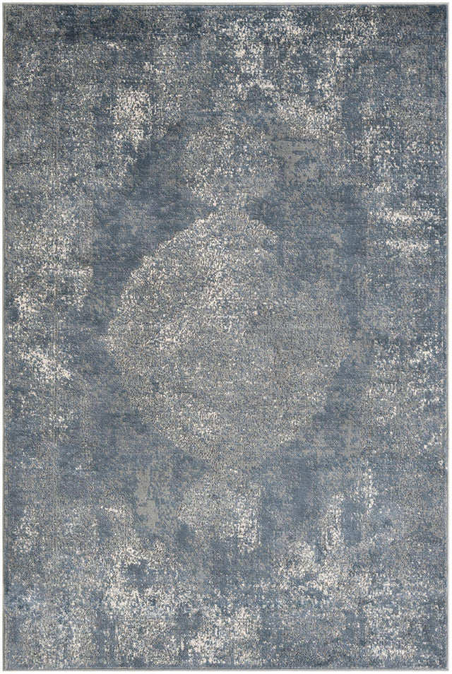 Blue 6' 1 x 9' Portland Rectangle Area Rug 85% Polypropylene & 15% Polyester Vintage Distressed Traditional Carpet for Home Decor for Sale at Rug Engine