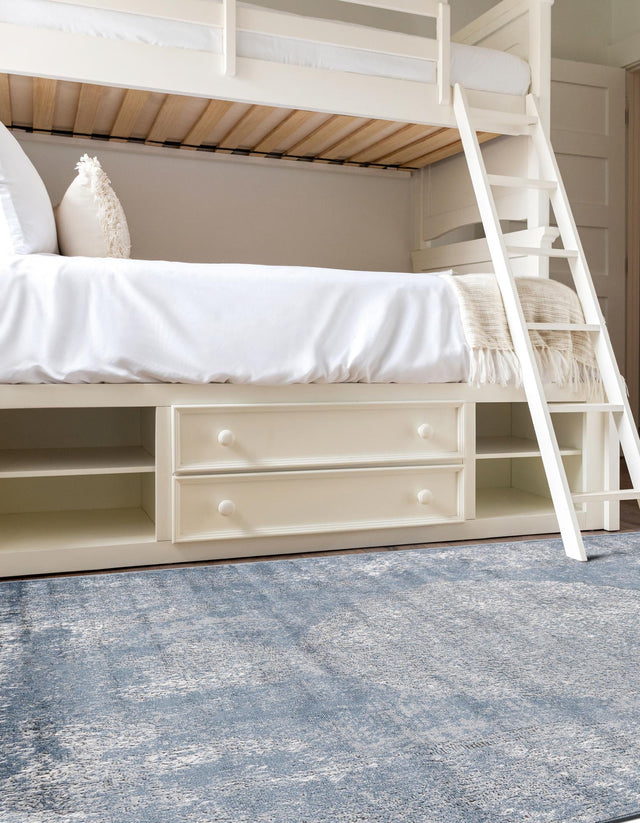 Blue 10' x 13' 1 Portland Rectangle Area Rug 85% Polypropylene & 15% Polyester Vintage Distressed Traditional Carpet for Home Decor for Sale at Rug Engine