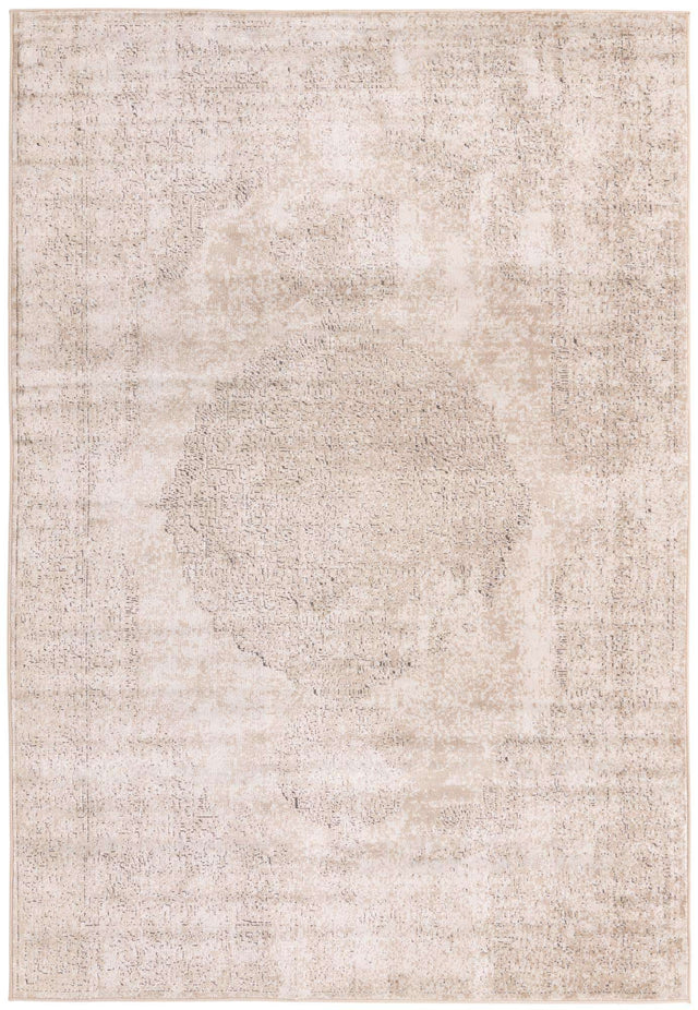Ivory 7' 1 x 10' Portland Rectangle Area Rug 85% Polypropylene & 15% Polyester Vintage Distressed Traditional Carpet for Home Decor for Sale at Rug Engine