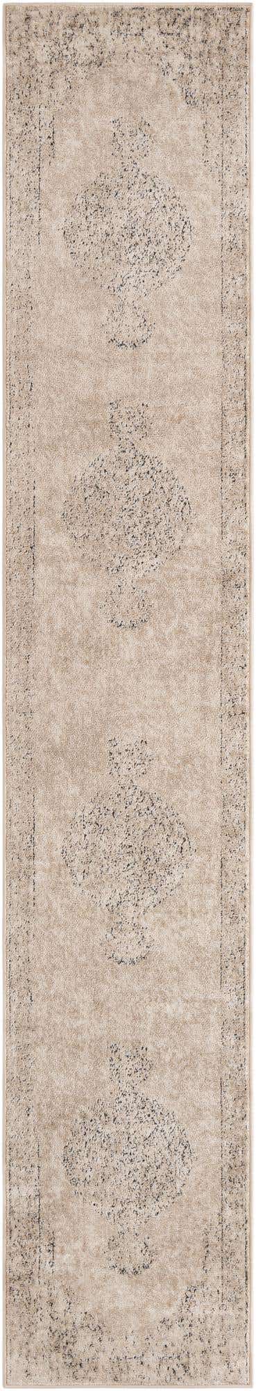 Ivory 2' 2 x 12' Portland Runner Area Rug 85% Polypropylene & 15% Polyester Vintage Distressed Traditional Carpet for Home Decor for Sale at Rug Engine
