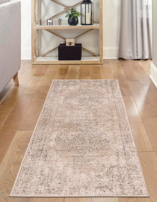 Ivory 2' x 8' Portland Runner Area Rug 85% Polypropylene & 15% Polyester Vintage Distressed Traditional Carpet for Home Decor for Sale at Rug Engine