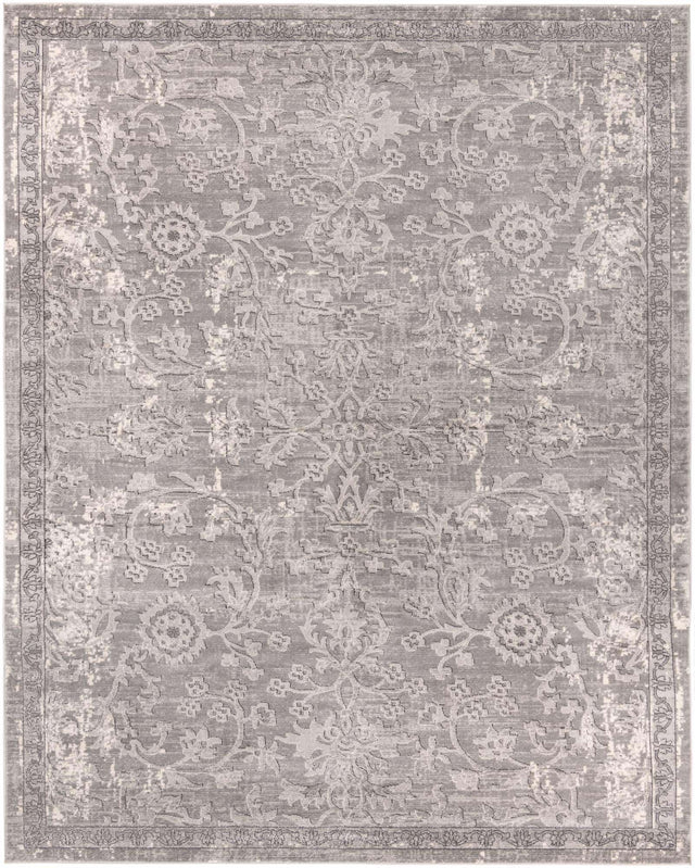 Gray 10' x 13' 1 Portland Rectangle Area Rug 85% Polypropylene & 15% Polyester Vintage Distressed Traditional Carpet for Home Decor for Sale at Rug Engine