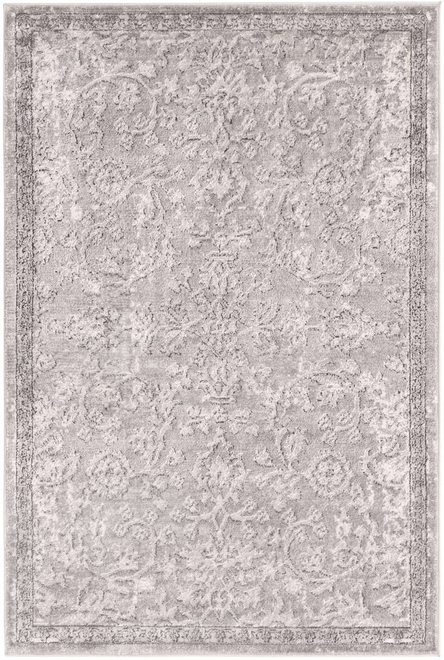 Gray 4' 1 x 6' 1 Portland Rectangle Area Rug 85% Polypropylene & 15% Polyester Vintage Distressed Traditional Carpet for Home Decor for Sale at Rug Engine
