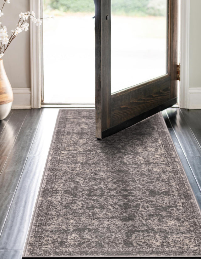 Gray 2' x 6' 1 Portland Runner Area Rug 85% Polypropylene & 15% Polyester Vintage Distressed Traditional Carpet for Home Decor for Sale at Rug Engine