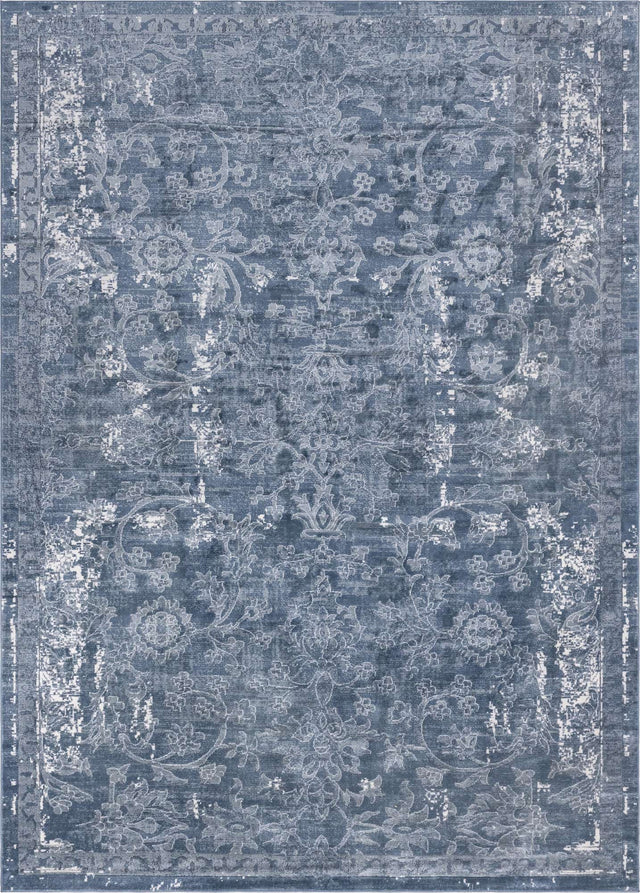 Blue 10' x 14' 1 Portland Rectangle Area Rug 85% Polypropylene & 15% Polyester Vintage Distressed Traditional Carpet for Home Decor for Sale at Rug Engine