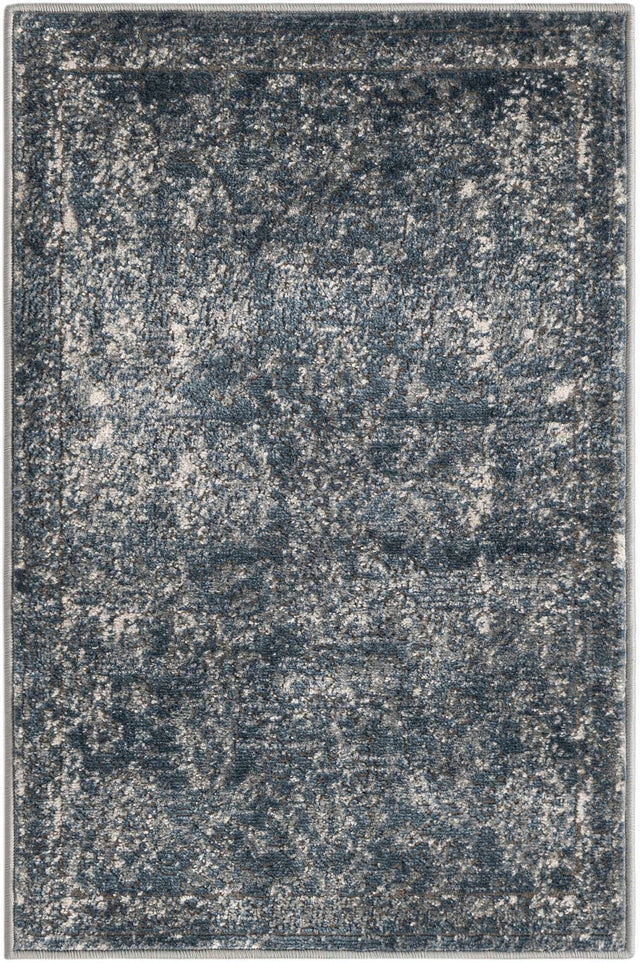 Blue 2' 2 x 3' 1 Portland Rectangle Area Rug 85% Polypropylene & 15% Polyester Vintage Distressed Traditional Carpet for Home Decor for Sale at Rug Engine