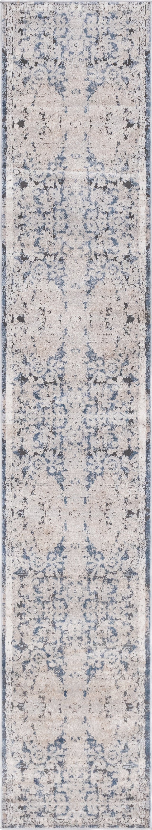 Navy Blue 2' 7 x 12' Portland Runner Area Rug 85% Polypropylene & 15% Polyester Vintage Distressed Traditional Carpet for Home Decor for Sale at Rug Engine