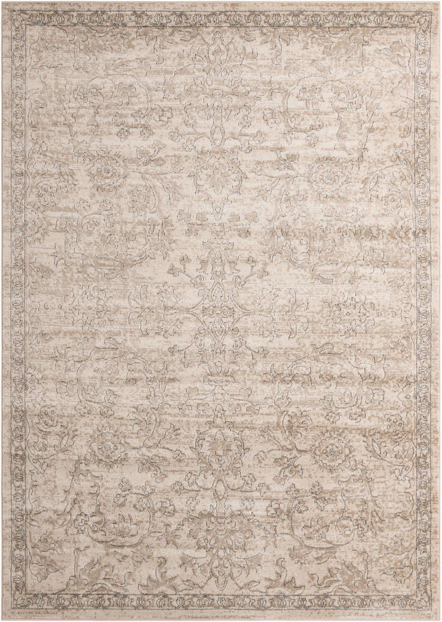 Ivory 7' 10 x 11' Portland Rectangle Area Rug 85% Polypropylene & 15% Polyester Vintage Distressed Traditional Carpet for Home Decor for Sale at Rug Engine