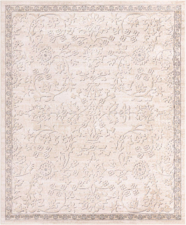 Ivory 7' 10 x 10' Portland Rectangle Area Rug 85% Polypropylene & 15% Polyester Vintage Distressed Traditional Carpet for Home Decor for Sale at Rug Engine