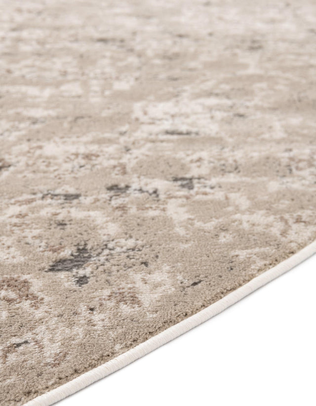 Beige 6' 1 x 6' 1 Portland Round Area Rug 85% Polypropylene & 15% Polyester Vintage Distressed Traditional Carpet for Home Decor for Sale at Rug Engine