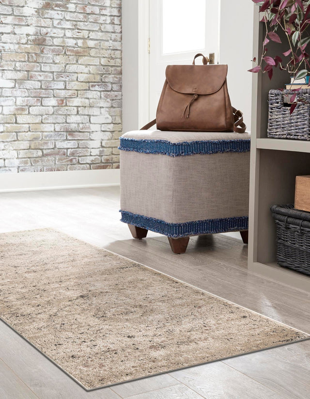 Beige 2' 7 x 10' Portland Runner Area Rug 85% Polypropylene & 15% Polyester Vintage Distressed Traditional Carpet for Home Decor for Sale at Rug Engine