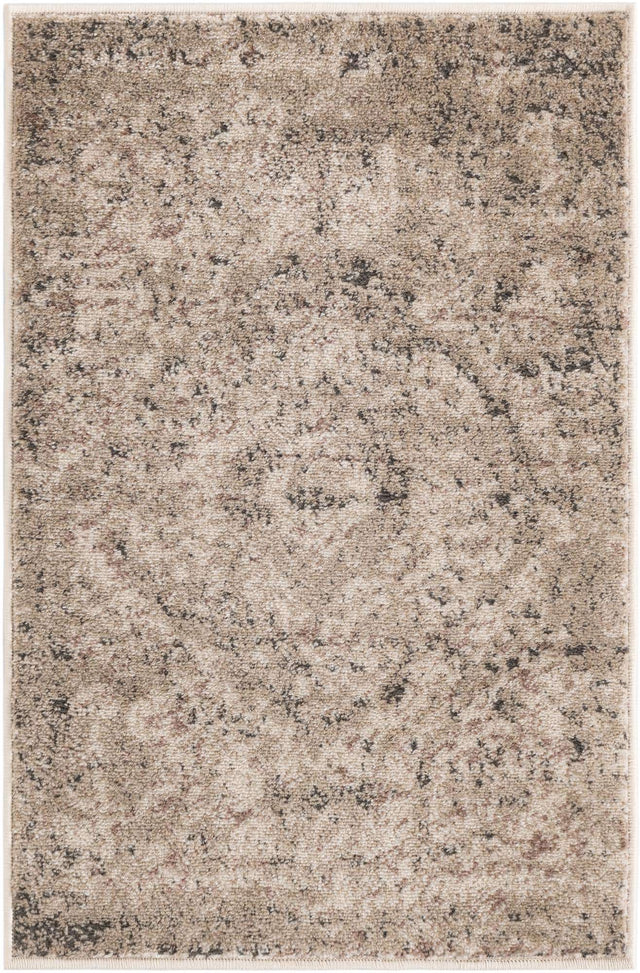 Beige 2' 2 x 3' 1 Portland Rectangle Area Rug 85% Polypropylene & 15% Polyester Vintage Distressed Traditional Carpet for Home Decor for Sale at Rug Engine