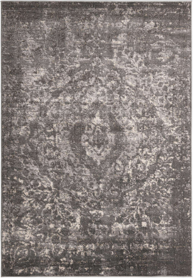 Gray 7' 1 x 10' Portland Rectangle Area Rug 85% Polypropylene & 15% Polyester Vintage Distressed Traditional Carpet for Home Decor for Sale at Rug Engine