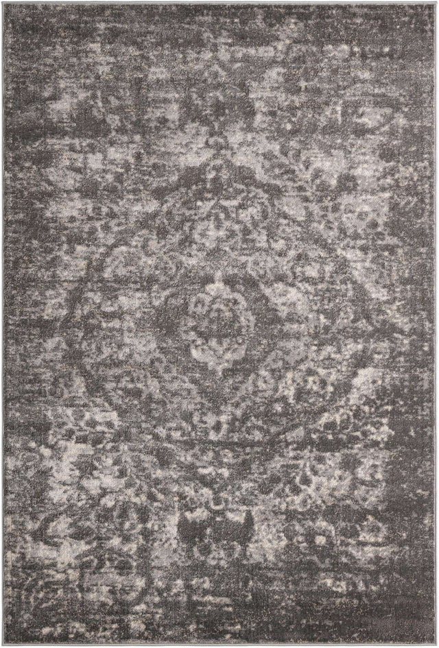 Gray 6' 1 x 9' Portland Rectangle Area Rug 85% Polypropylene & 15% Polyester Vintage Distressed Traditional Carpet for Home Decor for Sale at Rug Engine