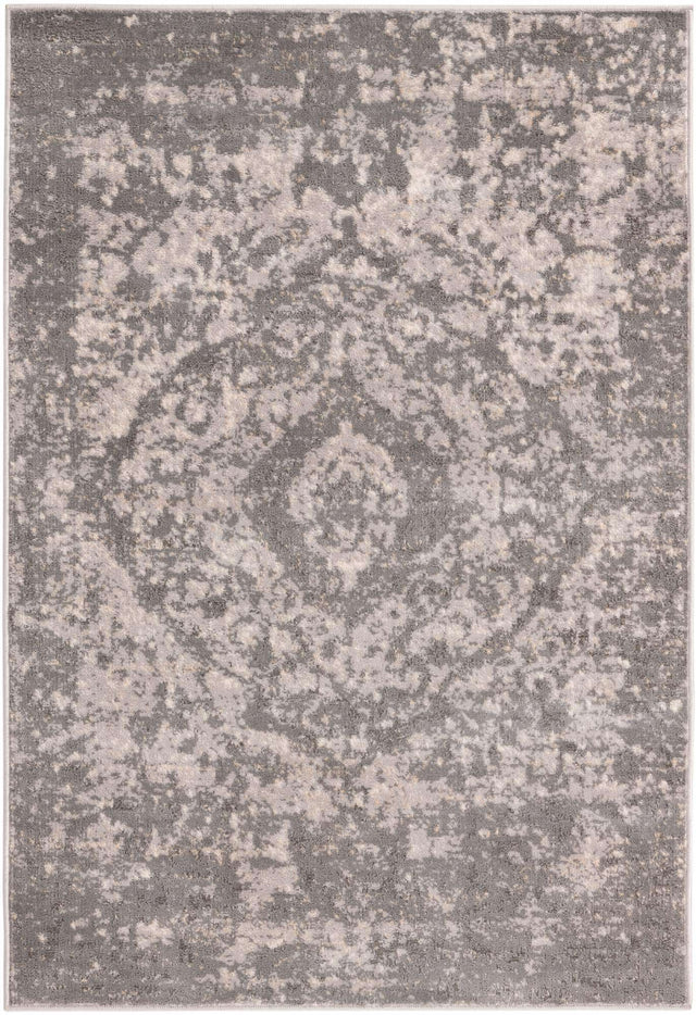 Gray 4' 1 x 6' 1 Portland Rectangle Area Rug 85% Polypropylene & 15% Polyester Vintage Distressed Traditional Carpet for Home Decor for Sale at Rug Engine
