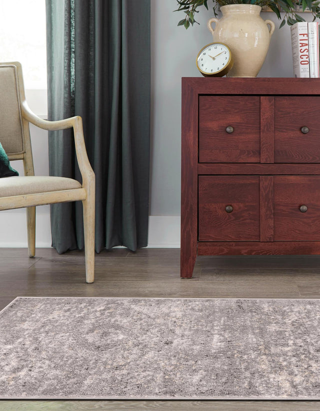 Gray 2' x 6' 1 Portland Runner Area Rug 85% Polypropylene & 15% Polyester Vintage Distressed Traditional Carpet for Home Decor for Sale at Rug Engine