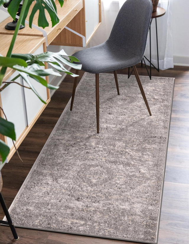 Gray 2' 2 x 12' Portland Runner Area Rug 85% Polypropylene & 15% Polyester Vintage Distressed Traditional Carpet for Home Decor for Sale at Rug Engine