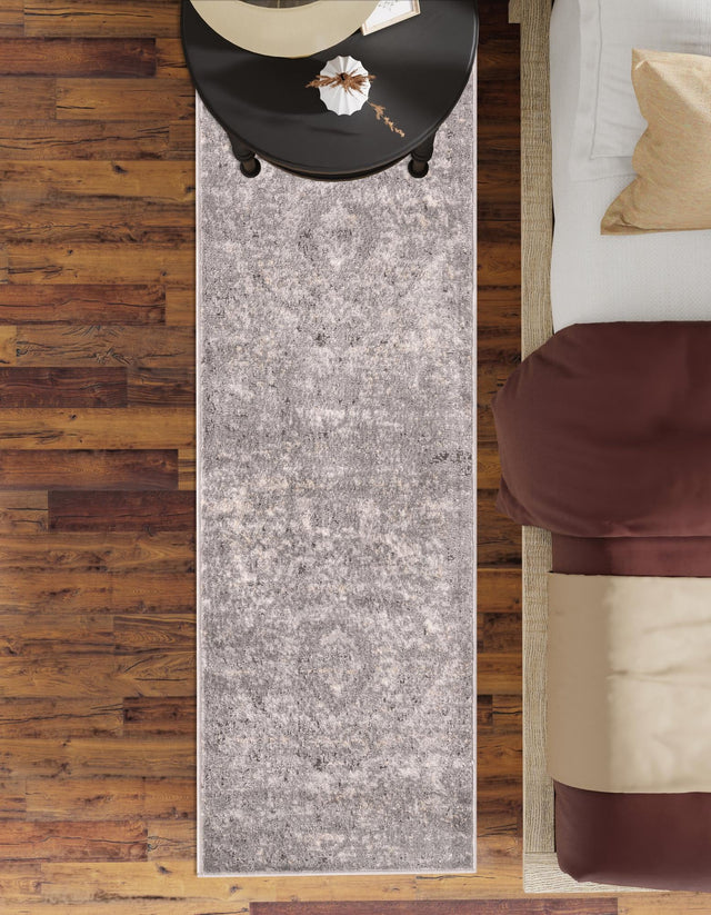 Gray 2' x 8' Portland Runner Area Rug 85% Polypropylene & 15% Polyester Vintage Distressed Traditional Carpet for Home Decor for Sale at Rug Engine