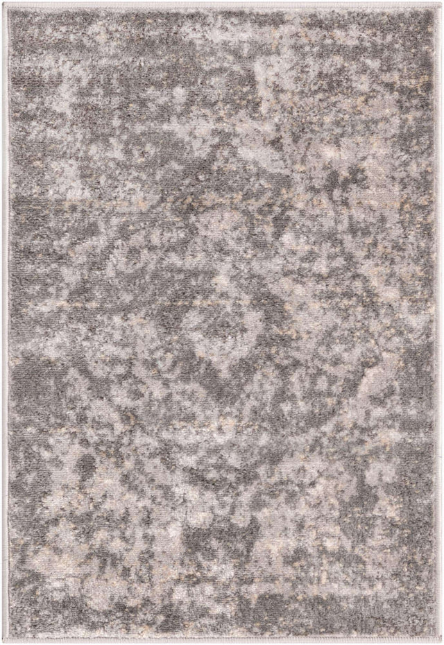 Gray 2' 2 x 3' 1 Portland Rectangle Area Rug 85% Polypropylene & 15% Polyester Vintage Distressed Traditional Carpet for Home Decor for Sale at Rug Engine