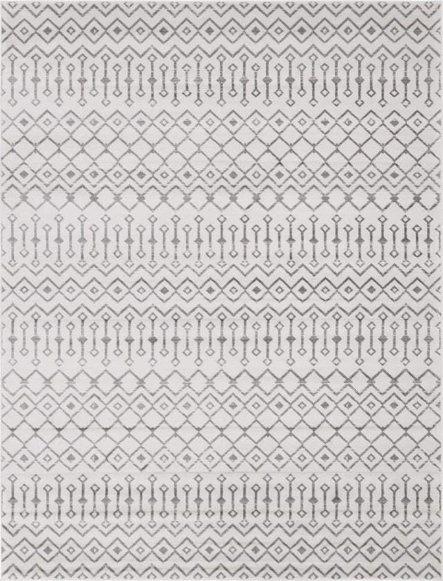Ivory 9' x 12' Moroccan Trellis Rectangle Area Rug 100% Polypropylene Easy Clean Geometric Traditional Carpet for Interior Design Home Decor for Sale at Rug Engine
