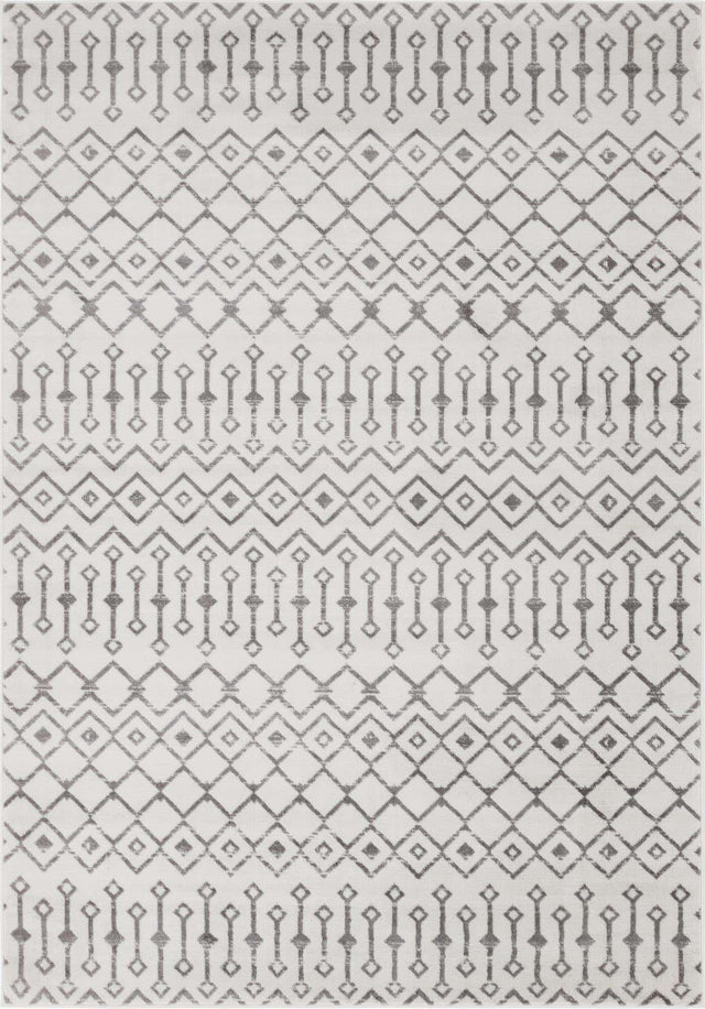 Ivory 7' 1 x 10' Moroccan Trellis Rectangle Area Rug 100% Polypropylene Easy Clean Geometric Traditional Carpet for Interior Design Home Decor for Sale at Rug Engine
