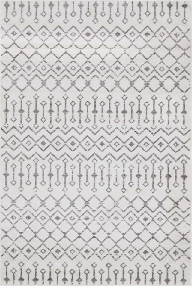 Ivory 6' 1 x 9' Moroccan Trellis Rectangle Area Rug 100% Polypropylene Easy Clean Geometric Traditional Carpet for Interior Design Home Decor for Sale at Rug Engine