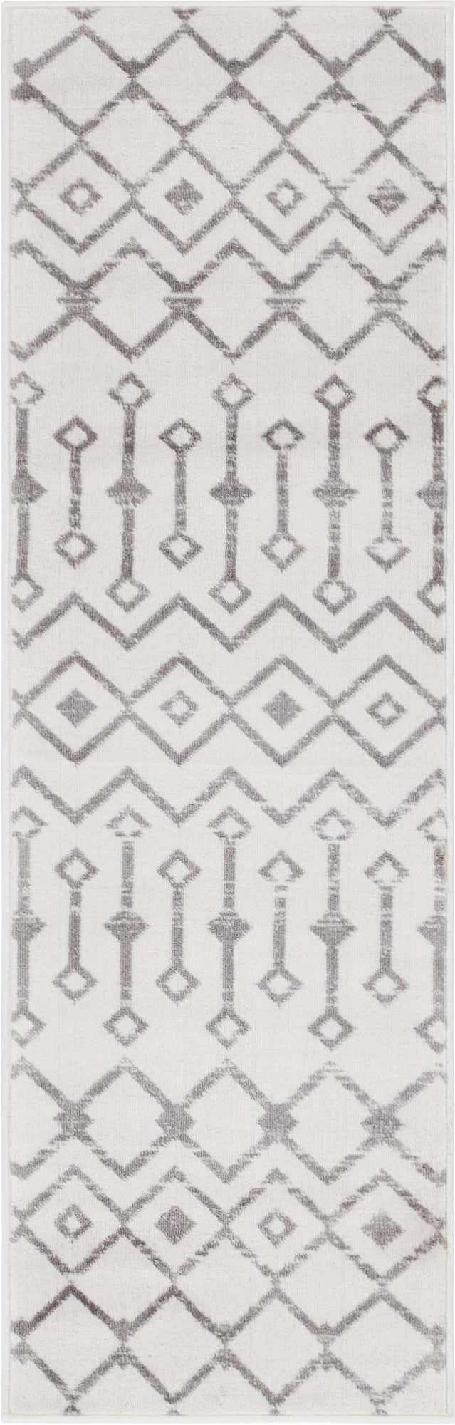 Ivory 2' x 6' 7 Moroccan Trellis Runner Area Rug 100% Polypropylene Easy Clean Geometric Traditional Carpet for Interior Design Home Decor for Sale at Rug Engine
