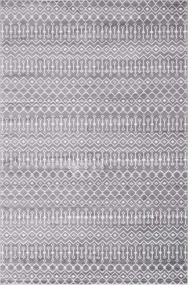Gray 10' 8 x 16' 5 Moroccan Trellis Rectangle Area Rug 100% Polypropylene Easy Clean Geometric Traditional Carpet for Interior Design Home Decor for Sale at Rug Engine