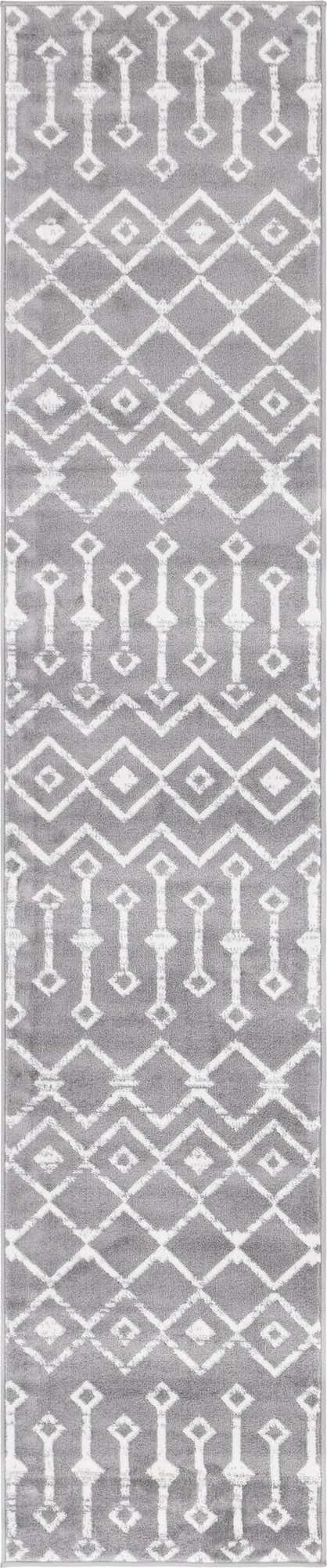 Gray 2' x 9' 10 Moroccan Trellis Runner Area Rug 100% Polypropylene Easy Clean Geometric Traditional Carpet for Interior Design Home Decor for Sale at Rug Engine