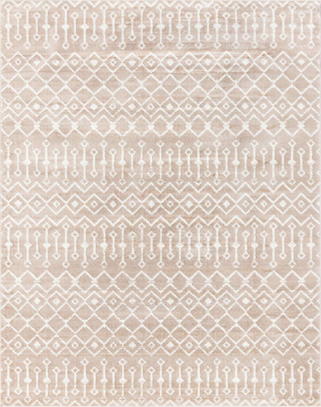Beige 7' 10 x 10' Moroccan Trellis Rectangle Area Rug 100% Polypropylene Easy Clean Geometric Traditional Carpet for Interior Design Home Decor for Sale at Rug Engine