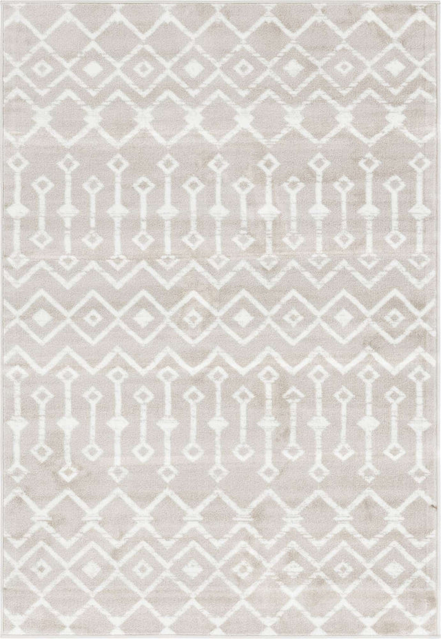 Beige 4' 1 x 6' 1 Moroccan Trellis Rectangle Area Rug 100% Polypropylene Easy Clean Geometric Traditional Carpet for Interior Design Home Decor for Sale at Rug Engine