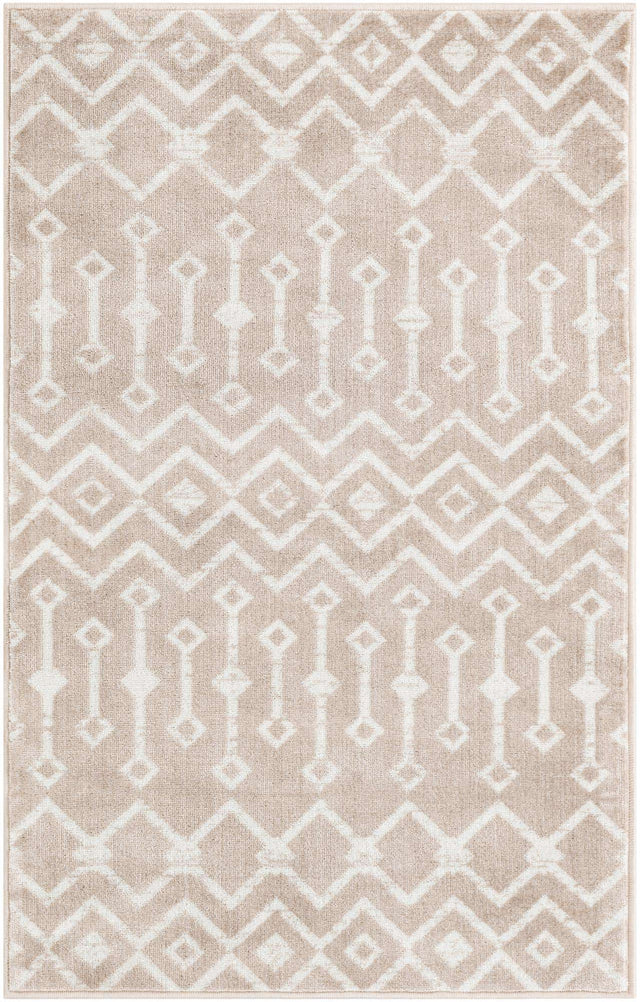 Beige 3' 1 x 5' 3 Moroccan Trellis Rectangle Area Rug 100% Polypropylene Easy Clean Geometric Traditional Carpet for Interior Design Home Decor for Sale at Rug Engine