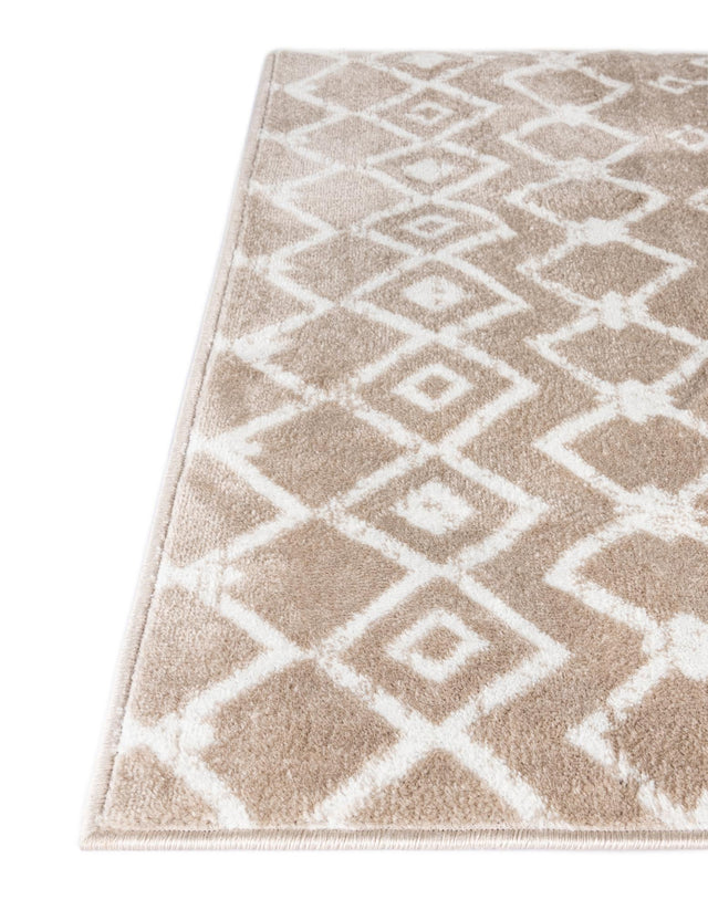Beige 2' x 9' 10 Moroccan Trellis Runner Area Rug 100% Polypropylene Easy Clean Geometric Traditional Carpet for Interior Design Home Decor for Sale at Rug Engine