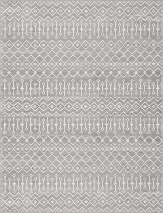 Light Gray 9' x 12' Moroccan Trellis Rectangle Area Rug 100% Polypropylene Easy Clean Geometric Traditional Carpet for Interior Design Home Decor for Sale at Rug Engine
