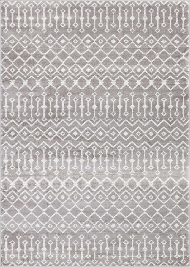 Light Gray 7' 1 x 10' Moroccan Trellis Rectangle Area Rug 100% Polypropylene Easy Clean Geometric Traditional Carpet for Interior Design Home Decor for Sale at Rug Engine