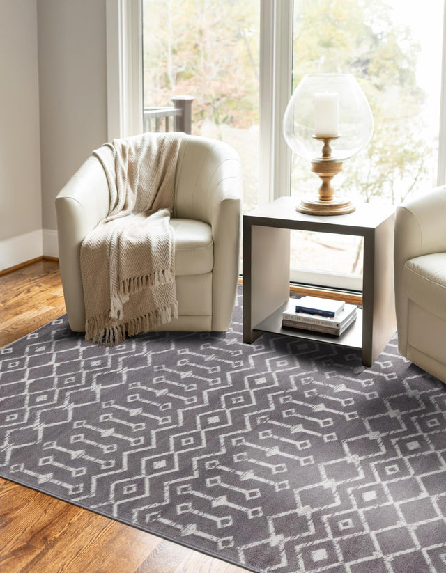 Light Gray 10' 8 x 16' 5 Moroccan Trellis Rectangle Area Rug 100% Polypropylene Easy Clean Geometric Traditional Carpet for Interior Design Home Decor for Sale at Rug Engine