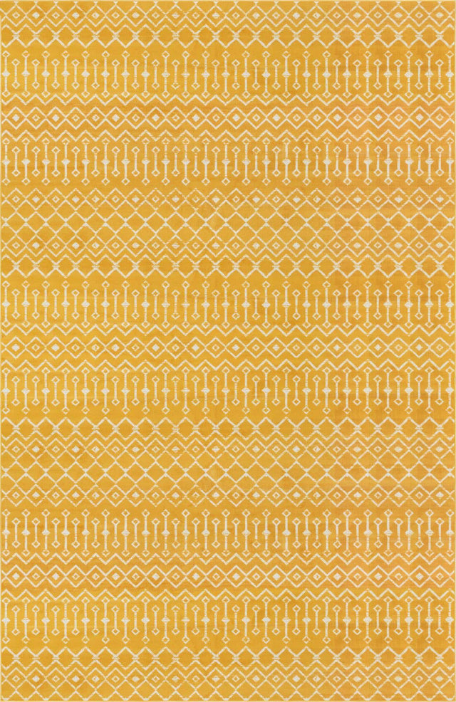 Yellow 10' 8 x 16' 5 Moroccan Trellis Rectangle Area Rug 100% Polypropylene Easy Clean Geometric Traditional Carpet for Interior Design Home Decor for Sale at Rug Engine