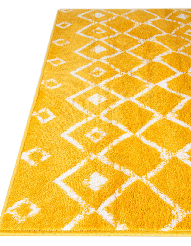 Yellow 7' 10 x 11' Moroccan Trellis Rectangle Area Rug 100% Polypropylene Easy Clean Geometric Traditional Carpet for Interior Design Home Decor for Sale at Rug Engine
