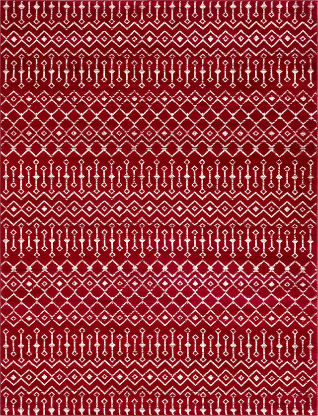 Red 10' x 13' 1 Moroccan Trellis Rectangle Area Rug 100% Polypropylene Easy Clean Geometric Traditional Carpet for Interior Design Home Decor for Sale at Rug Engine
