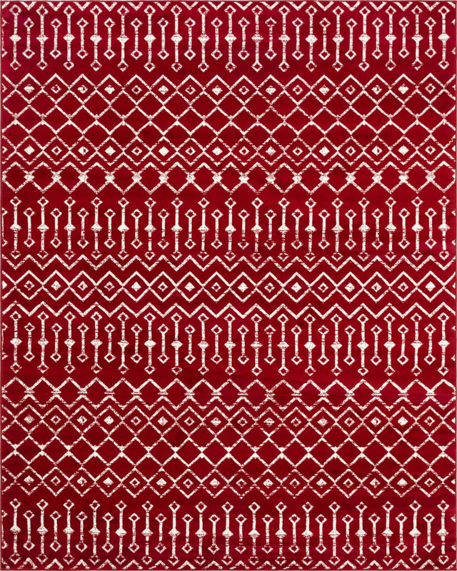 Red 7' 10 x 10' Moroccan Trellis Rectangle Area Rug 100% Polypropylene Easy Clean Geometric Traditional Carpet for Interior Design Home Decor for Sale at Rug Engine