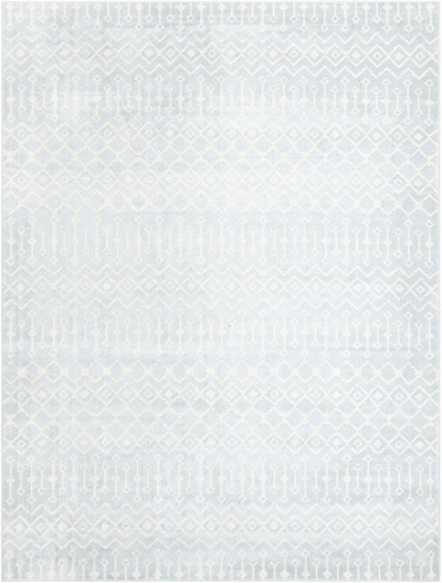 Light Blue 10' x 13' 1 Moroccan Trellis Rectangle Area Rug 100% Polypropylene Easy Clean Geometric Traditional Carpet for Interior Design Home Decor for Sale at Rug Engine