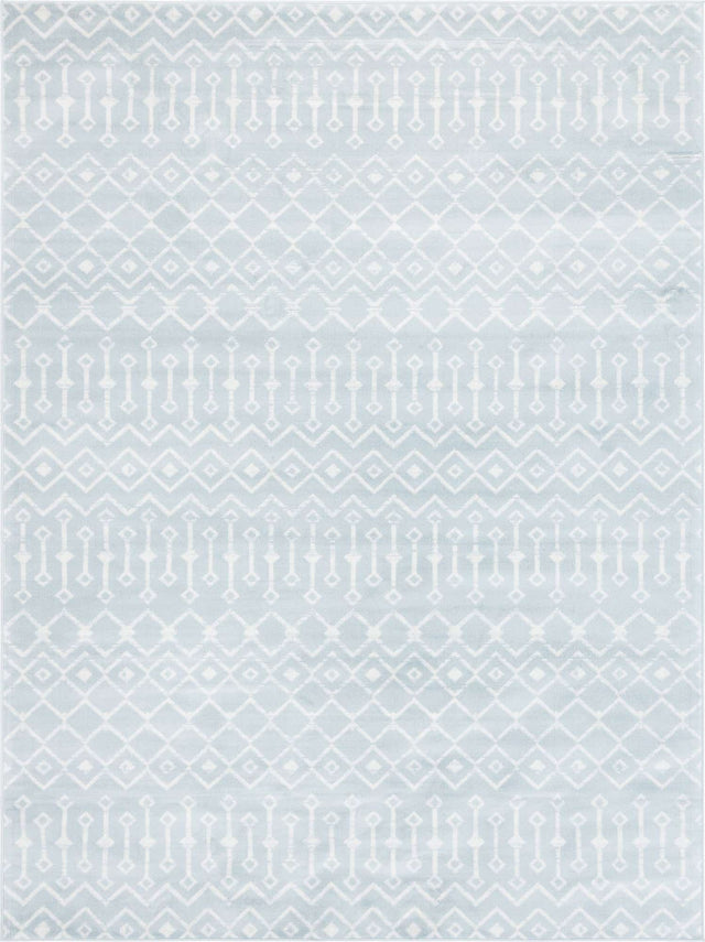Light Blue 7' 10 x 11' Moroccan Trellis Rectangle Area Rug 100% Polypropylene Easy Clean Geometric Traditional Carpet for Interior Design Home Decor for Sale at Rug Engine