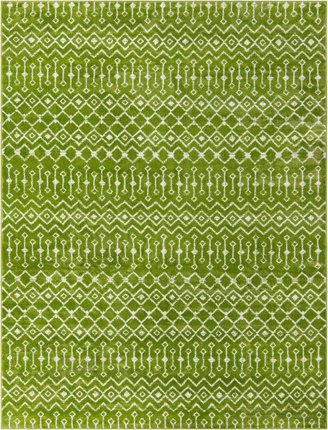 Green 10' x 13' 1 Moroccan Trellis Rectangle Area Rug 100% Polypropylene Easy Clean Geometric Traditional Carpet for Interior Design Home Decor for Sale at Rug Engine