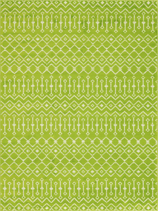 Green 7' 10 x 11' Moroccan Trellis Rectangle Area Rug 100% Polypropylene Easy Clean Geometric Traditional Carpet for Interior Design Home Decor for Sale at Rug Engine