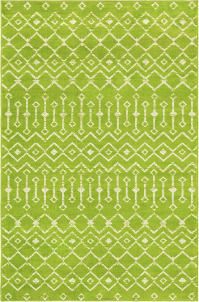 Green 5' 3 x 8' Moroccan Trellis Rectangle Area Rug 100% Polypropylene Easy Clean Geometric Traditional Carpet for Interior Design Home Decor for Sale at Rug Engine