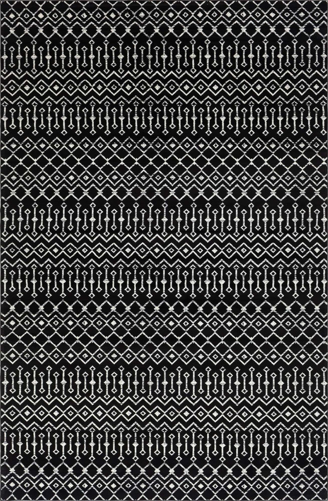 Black 10' 8 x 16' 5 Moroccan Trellis Rectangle Area Rug 100% Polypropylene Easy Clean Geometric Traditional Carpet for Interior Design Home Decor for Sale at Rug Engine