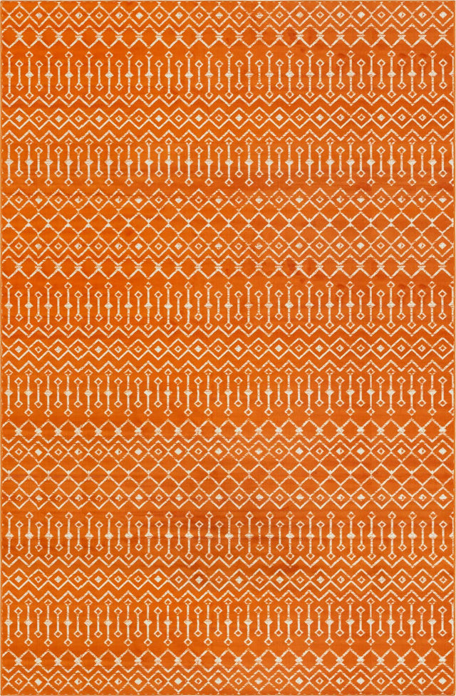 Orange 10' 8 x 16' 5 Moroccan Trellis Rectangle Area Rug 100% Polypropylene Easy Clean Geometric Traditional Carpet for Interior Design Home Decor for Sale at Rug Engine