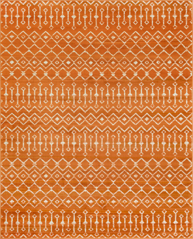 Orange 7' 10 x 10' Moroccan Trellis Rectangle Area Rug 100% Polypropylene Easy Clean Geometric Traditional Carpet for Interior Design Home Decor for Sale at Rug Engine